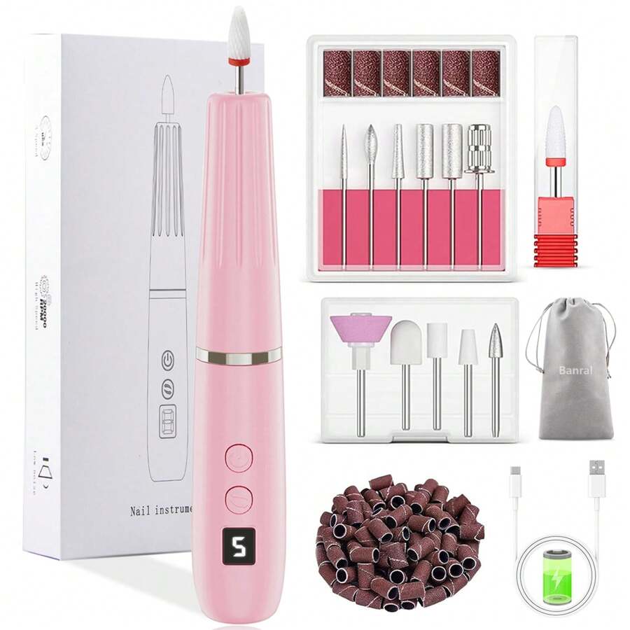Cortauñas para uñas de gel - Lima eléctrica 12 en 1 - set de manicura eléctrico 20000 rpm, cortauñas eléctrico 5 velocidades, cortauñas para uñas naturales, uñas acrílicas, uñas de gel, eliminar callos