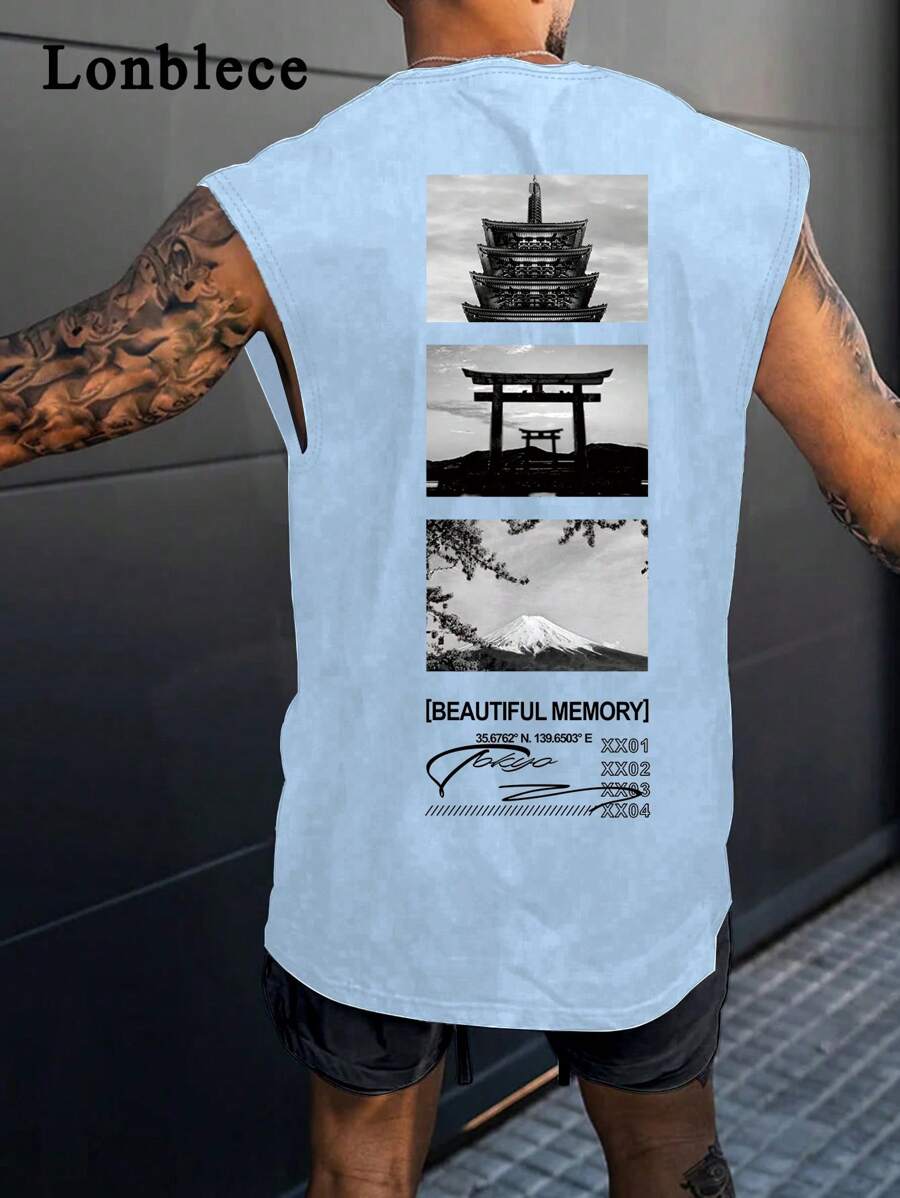 Lonblece Summer Sleeveless Tank Top For Men, Fashionable Brand Element Sports Tank Top