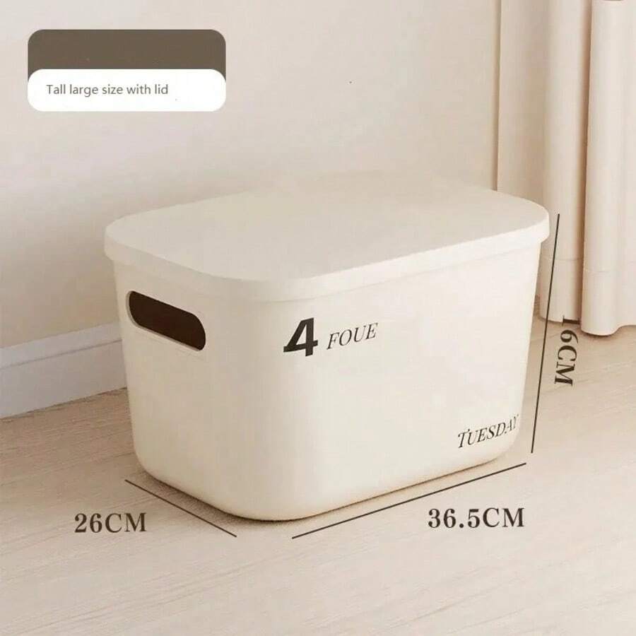 Lidded Ins Style Storage Box, Dustproof For Cosmetics, Food, Bedroom, Dormitory, Toys Back To School