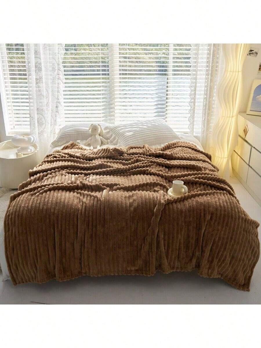 1 cobertor leve de flanela listrada - cobertor fino para cochilos no escritório, sofá, ar-condicionado no inverno, multifuncional para todas as estações, presente de Natal, 160 x 200 cm, 200 x 220 cm
