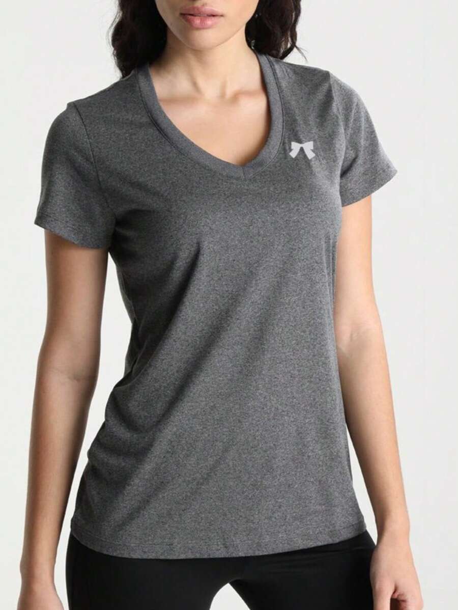 Women's Summer Casual Sweetheart Neck Basic Tee Shirt For Fitness, Running, Yoga, Outdoor, Short Sleeve Butterfly Print T-Shirt, Sports & Leisure