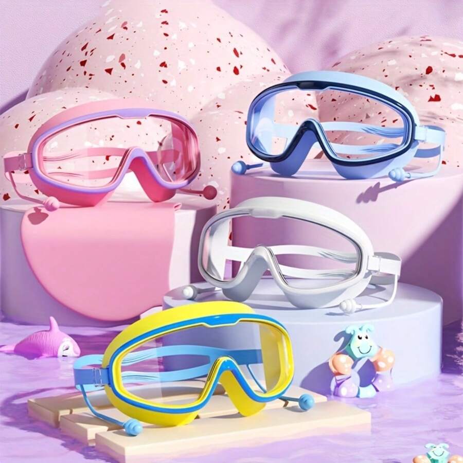 1pc Large Frame Waterproof Swimming Goggles, Anti-Fog Swimming Goggles, Suitable For Swimming Training