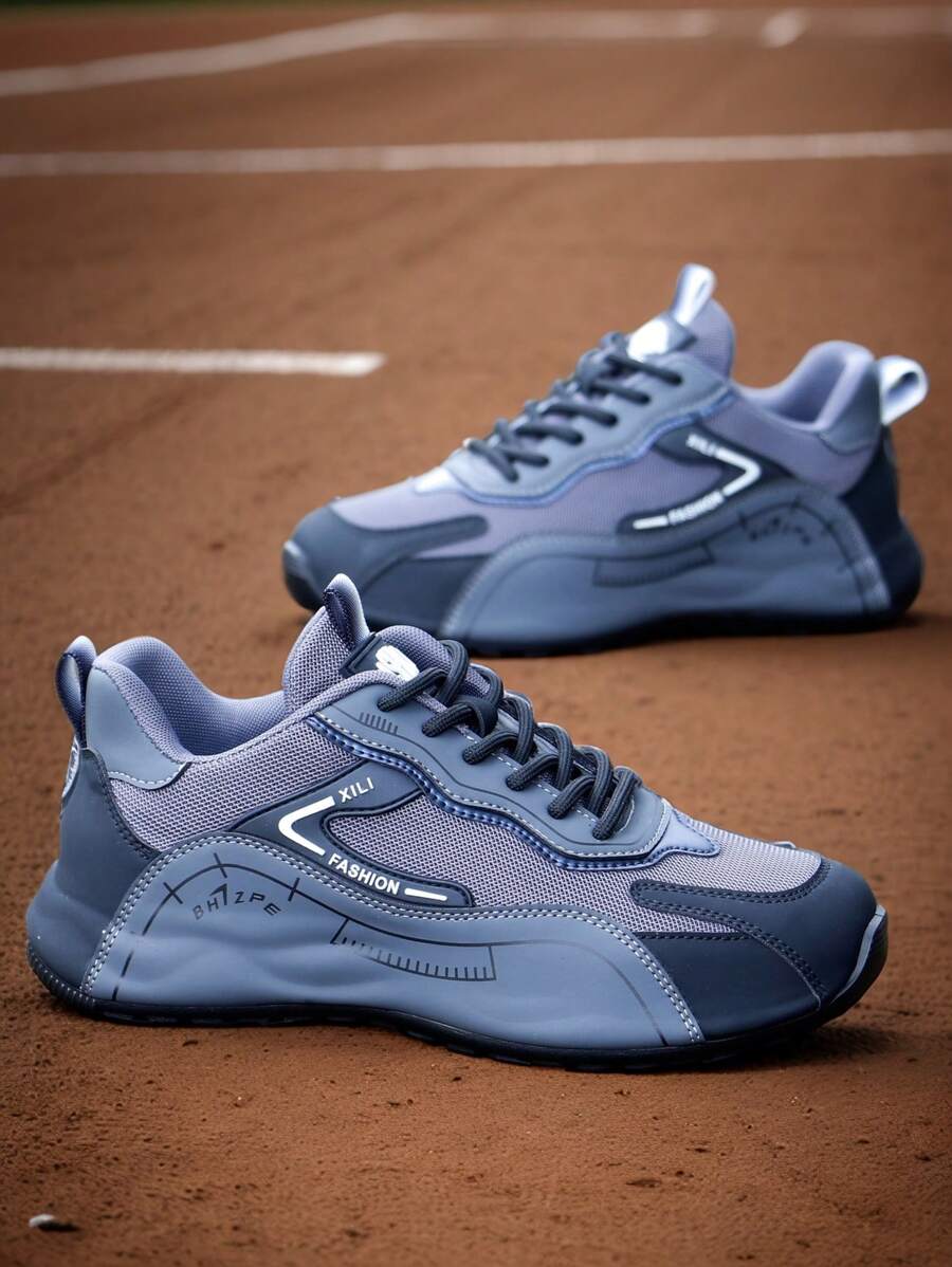 Men Fashion Breathable Mesh Sporty Sneakers, Comfortable Lace-Up Running Shoes With Non-Slip Sole And Knit Insole, Suitable For All Seasons, Teen Casual, Outdoor Athletics, Vacation, Graduation, Birthday Gifts