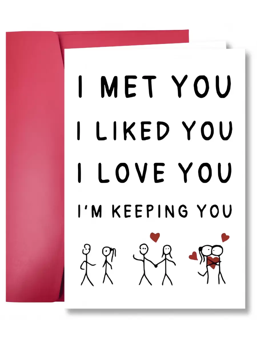 1pc Romantic Love Greeting Card | Cute Relationship Milestone Card|Anniversary & Valentine's Day Gifts|Couples Humor - Best Gift For Boyfriend