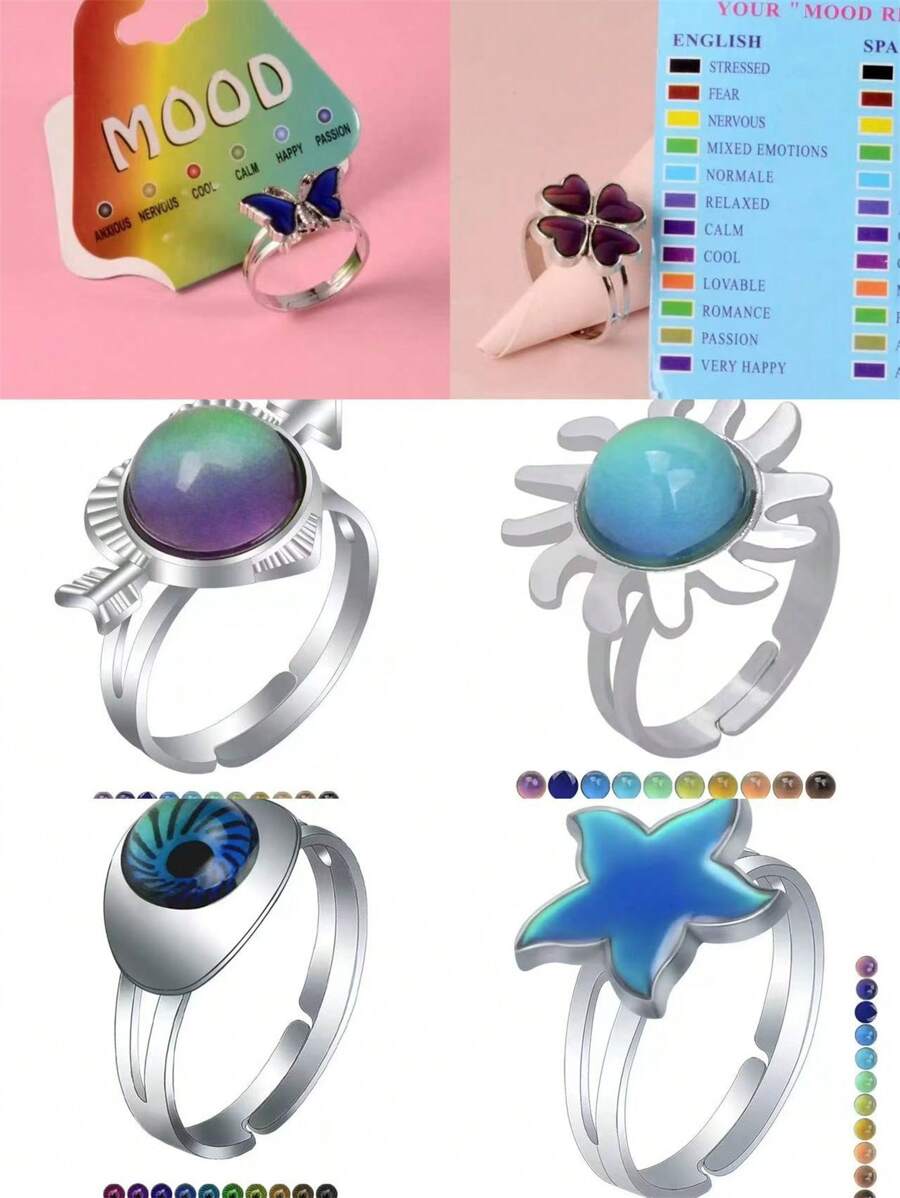 1pc Elegant Temperature-Sensitive Color Changing Ring, Changes Color Based On Temperature And Mood, Suitable For Women And Couples For Daily Wear