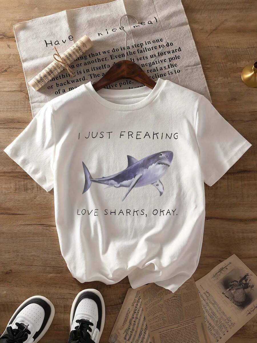Summer Casual Women's Round Neck T-Shirt, Slim Fit Short Sleeved T-Shirt