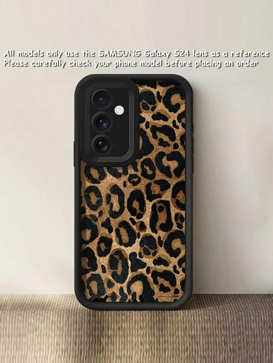Cheetah, Leopard Print 1pc Fashionable Leopard Print Creative 2D Pattern Classic Vintage Brown Leopard Aesthetic Suitable For Gifting To Friends, Family, Couples On Birthdays, Soft Matte Black Dust-Proof Waterproof Full Cover Phone Case Compatible With IPhone 16/15/14/13/12/11/Pro/ProMax/X/XR/XS/XS Max/7/8/Plus And Models