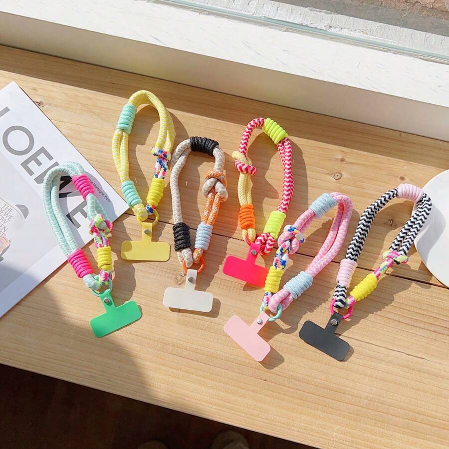 1 pieza Cordón de muñeca corto de moda para teléfono, correa de muñeca antideslizante y antidesplome con conector de funda para teléfono