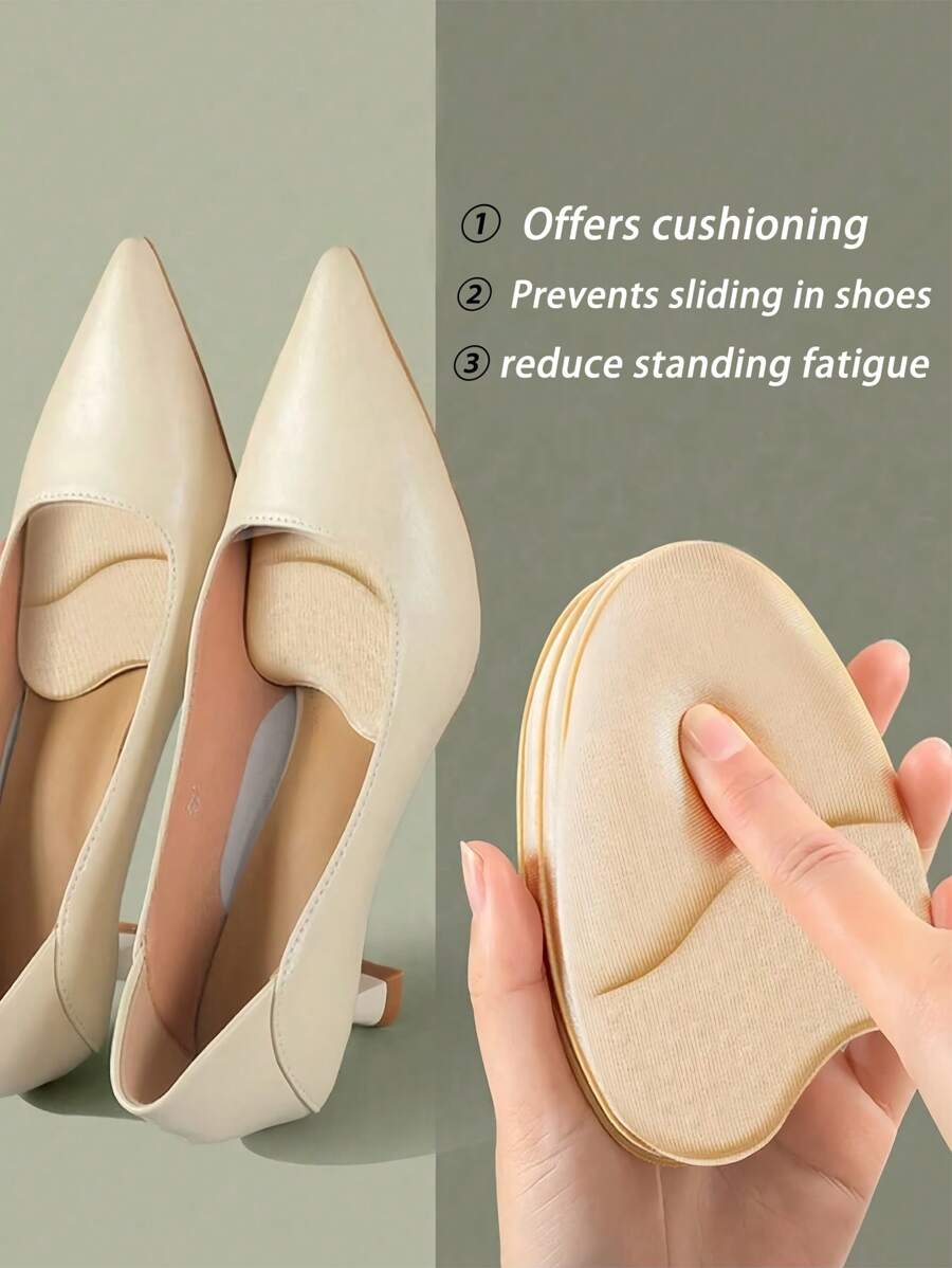 1 par de almohadillas suaves en forma de corazón para la parte delantera del pie para tacones altos y zapatos casuales, anti-dolor y antideslizante