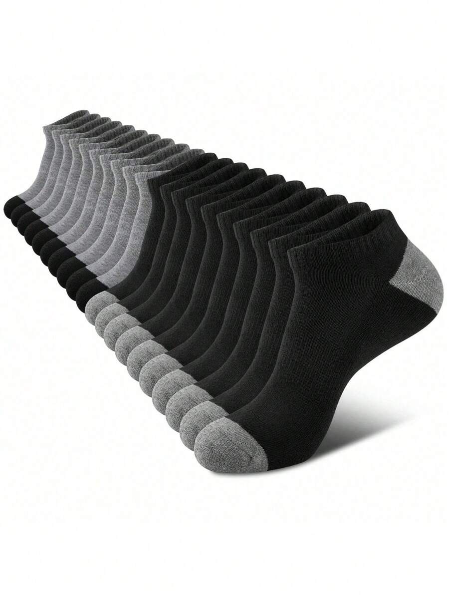 10 Pairs Breathable Shock-Absorbing Ankle Socks, Low Cut Sports Socks For Outdoor Activities, Hiking, Running