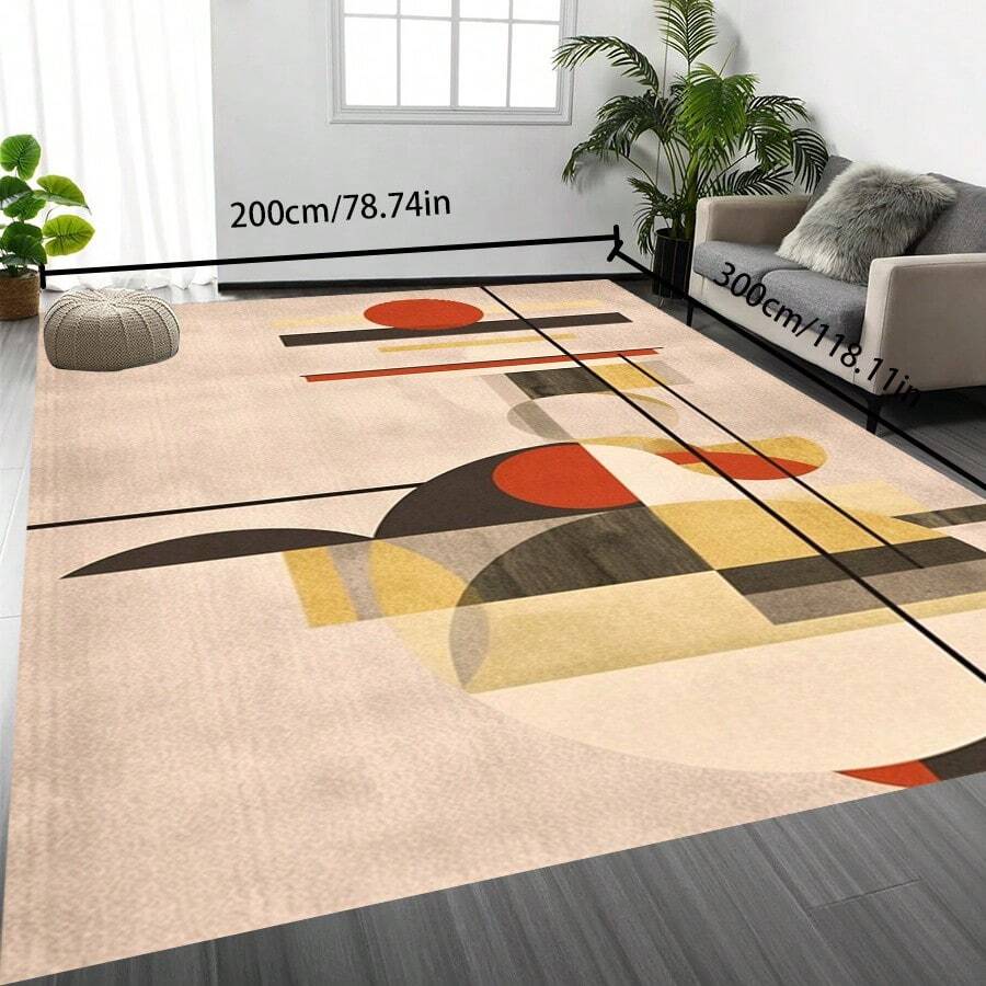 Bohemian Style Solid-Color Area Rug, 700g/Sq.M Crystal Velvet Backing, 5mm Thickness, Soft Anti-Slip Washable Carpet For Living Room, Bedroom, Kitchen, Office, Indoor & Outdoor Use