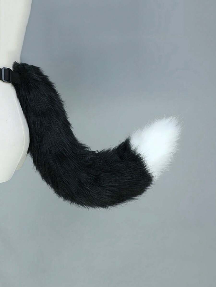 1 pieza Accesorio de cola de zorro/gato peludo unisex para Halloween, accesorio de disfraz y cosplay para fiesta de Halloween