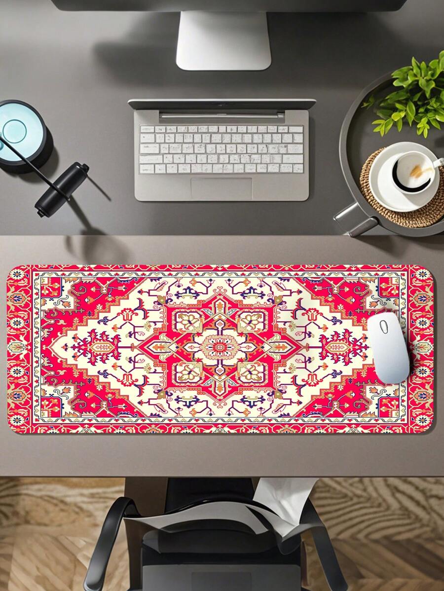 Retro Boheme Gaming Mauspad, großes Mauspad Schreibtischunterlage, rutschfeste Gummibasis wasserdichte Stoffkante, geeignet für Büro/Spiele/Zuhause Retro Boheme
