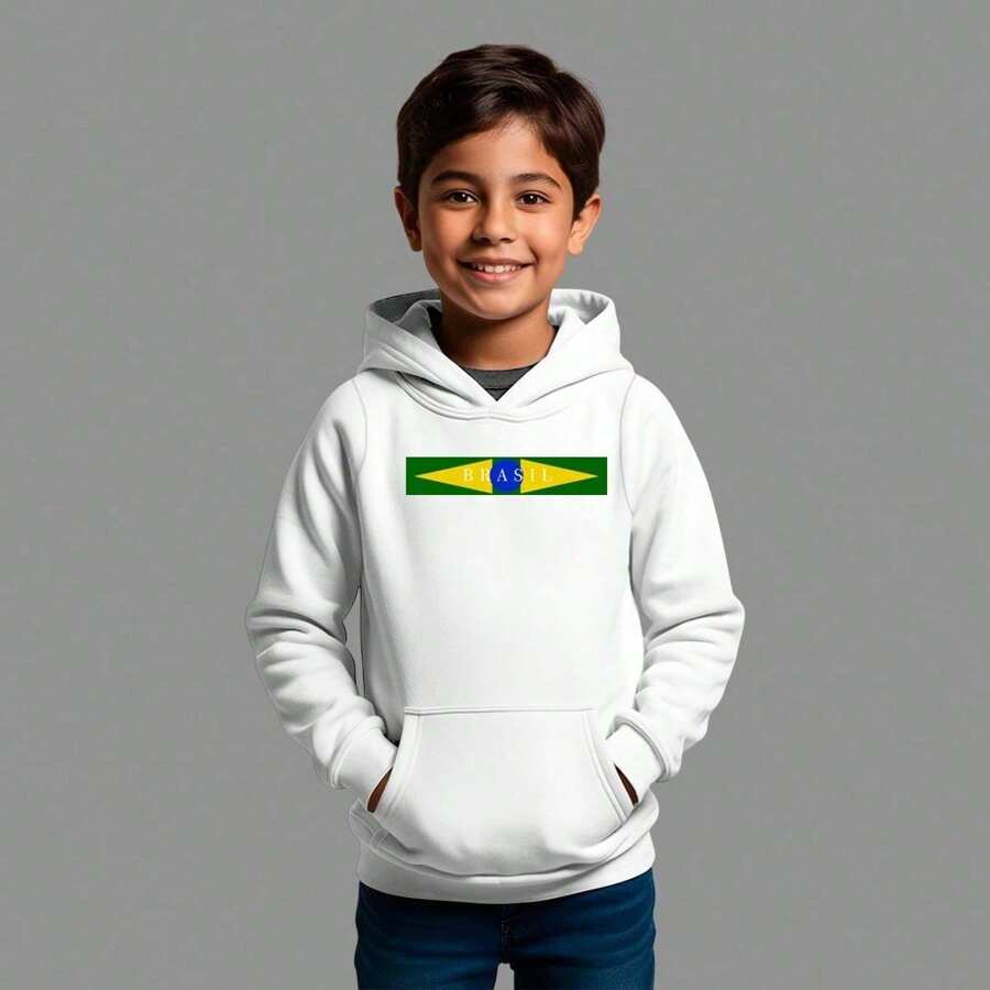 Moletom Canguru Infantil Masculino Streetwear Casual Moda De Rua Inverno Blusa De Frio Brasil