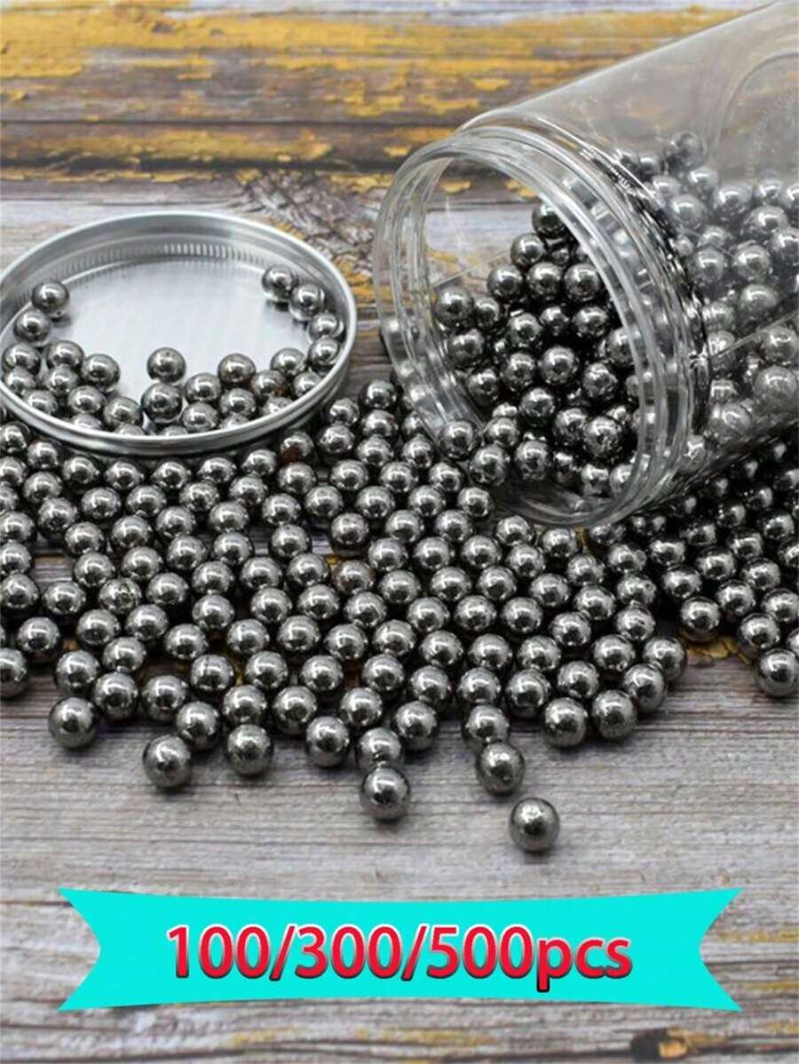 100Pcs/Pack 10mm (0.24in) Stainless Steel Balls For Slingshots, Hunting, Industrial Materials, Bicycle Bearings, Precision Mirror-Polished Hardened Balls