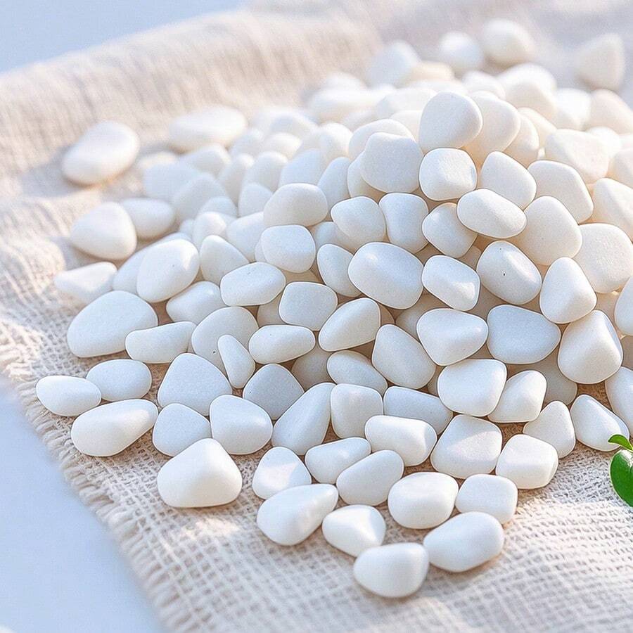 100g Premium Ghiaia decorativa bianca, pietre per paesaggistica bianche, ciottoli di fiume bianchi, per paesaggistica, decorazione interna ed esterna, perfetti per vasi, acquari e sentieri da giardino - ideali per progetti fai-da-te e composizioni floreali