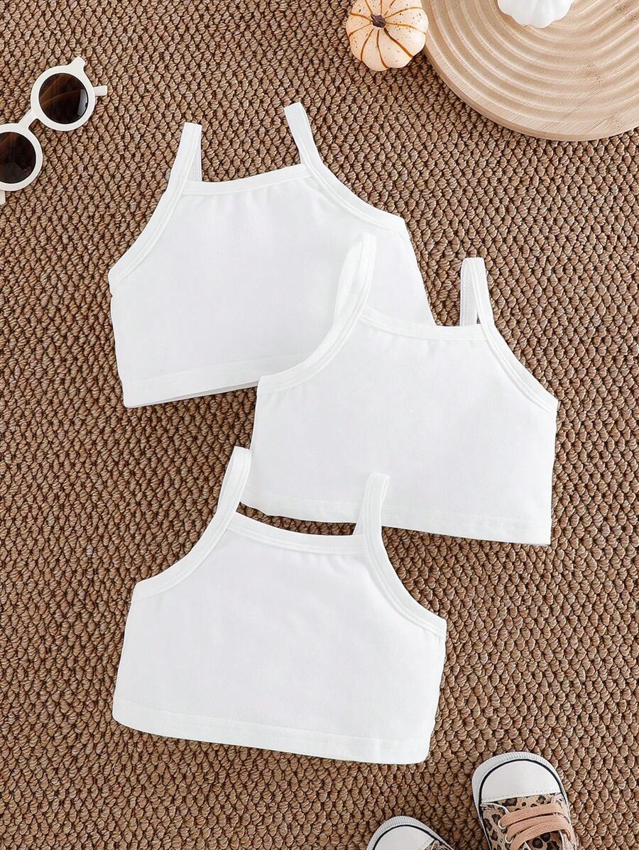 3 stuks/set veelzijdige schattige camisole-topjes voor babymeisjes, zomeroutfit
