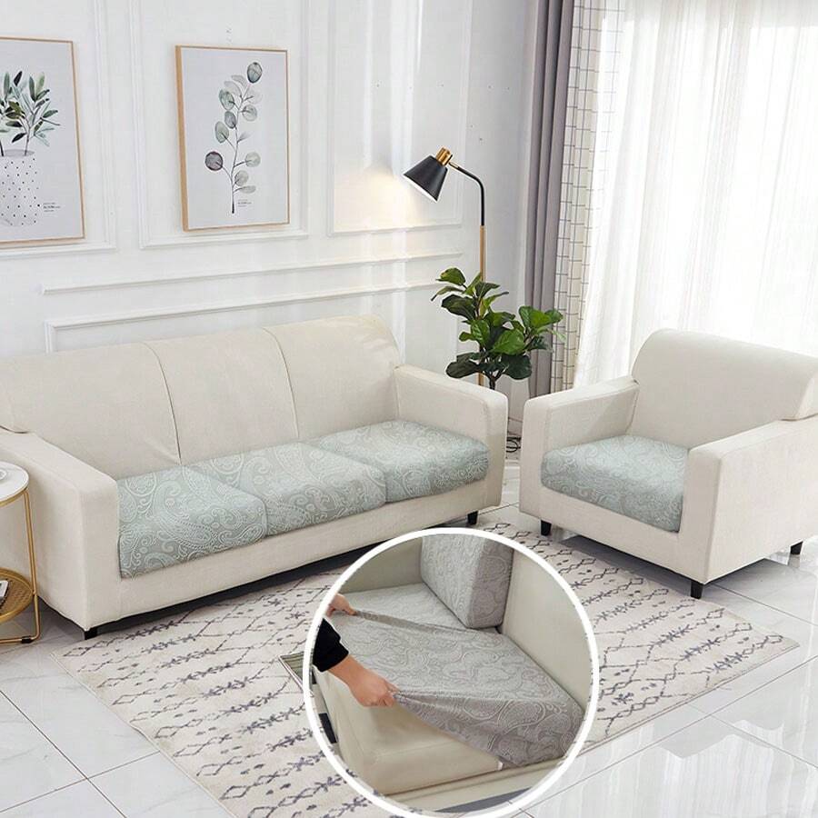 1pc Universal Jacquard Knit Elastic Sofa Cushion Cover, Suitable For All Seasons Home Decor Bedroom Decor Room Decor Aesthetic Room Decoration Stuff Living Room Decor Sofa Cover Couch Cover Sofa Covers