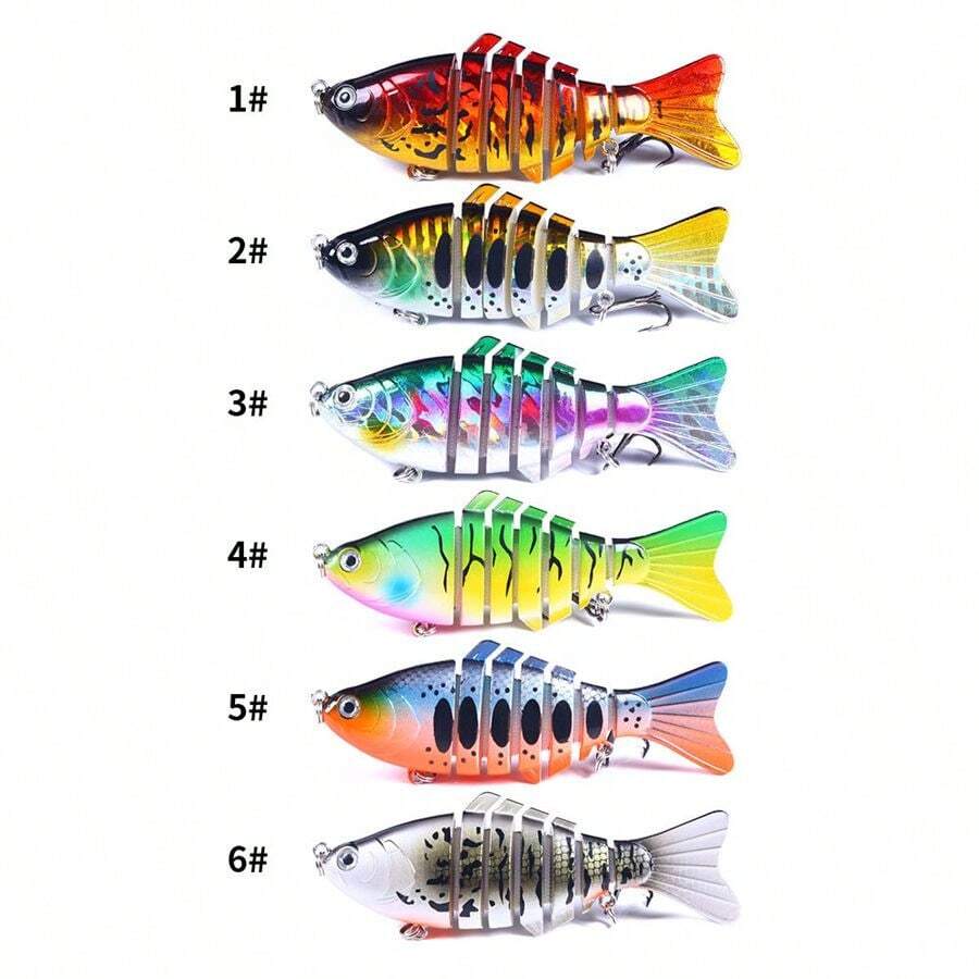 5 Stück/Set Köderbait, Sinkender mehrteiliger Angelklassiker realistische Köder Set, Künstlicher Köder aus Hecht mit Mehrgelenken für das Meeresfischen auf lange Distanz