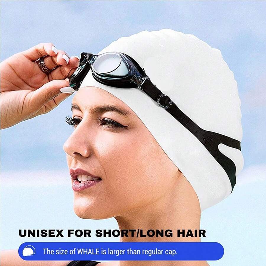 1 pièce - Bonnet de bain en silicone convenant aux hommes et aux femmes, adultes, énergique et léger, antidérapant, facile à mettre et à enlever, protégeant les cheveux
