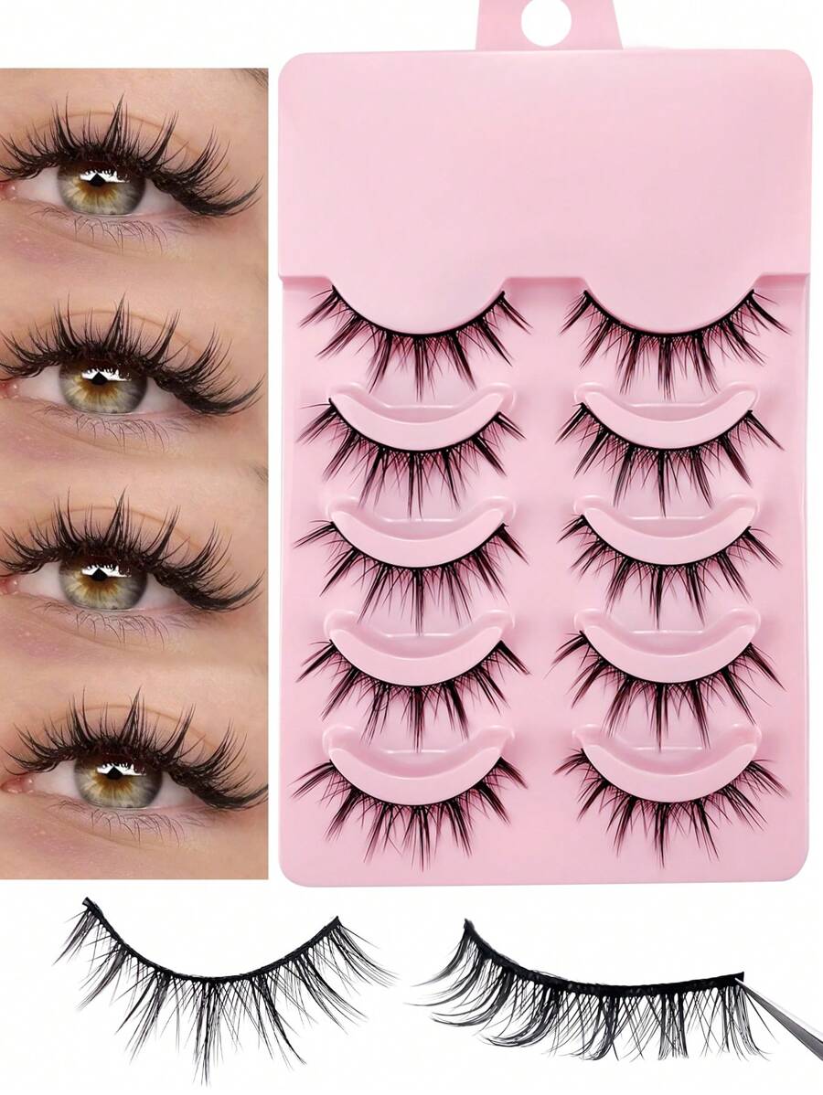 5 Pairs Miss Wink B09 Lashes, Thick, Curly, Fluffy, Fine And Natural Style, Suitable For Daily Makeup, Going Out, Parties And Gatherings