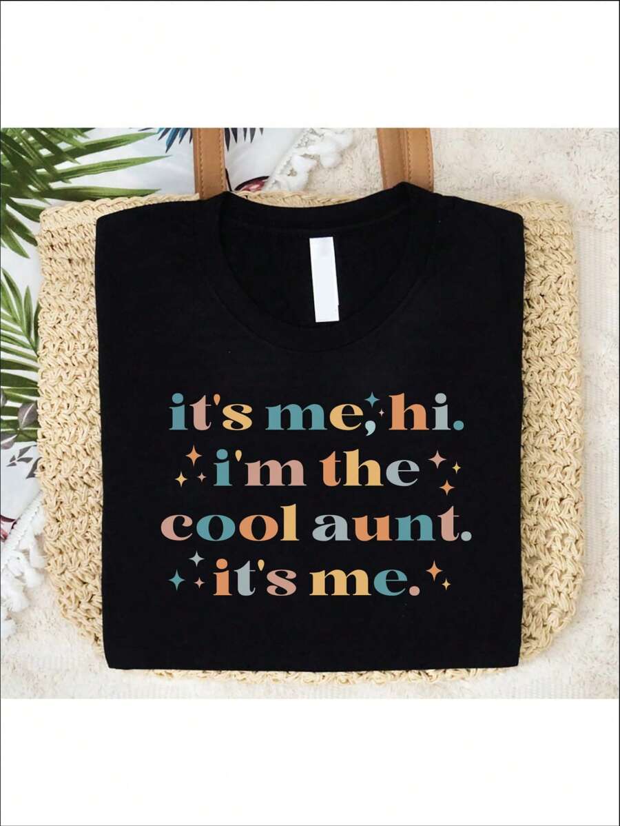 It's Me Hi I'm The Cool Aunt It's Me Shirt, Auntie Gift T-Shirt, Sisters Gift Tee, Aunt Life Shirts, Aunt Birthday Gift T-Shirts, Cool Aunt Club Tee. TTD-386
