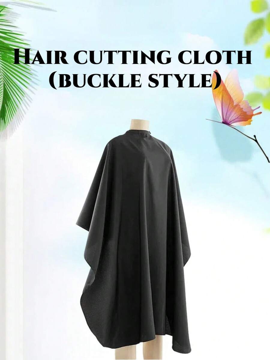 1 Peça Capa de Barbeiro - Capa de Corte de Cabelo Profissional Grande com Fecho Snap, Capa Preta Unissex para Adultos; Capa de Salão para Homens, Capa de Cabeleireiro Resistente à Água, Vestido de Estilista de Cabelo, Ferramentas de Cabelo, Produtos de Cabelo e Acessórios para Essenciais de Viagem de Beleza de Barbearia