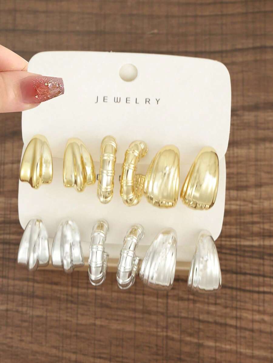 6 a 12 piezas Pendientes de moda y creativos, adecuados para que las mujeres los usen durante todo el año