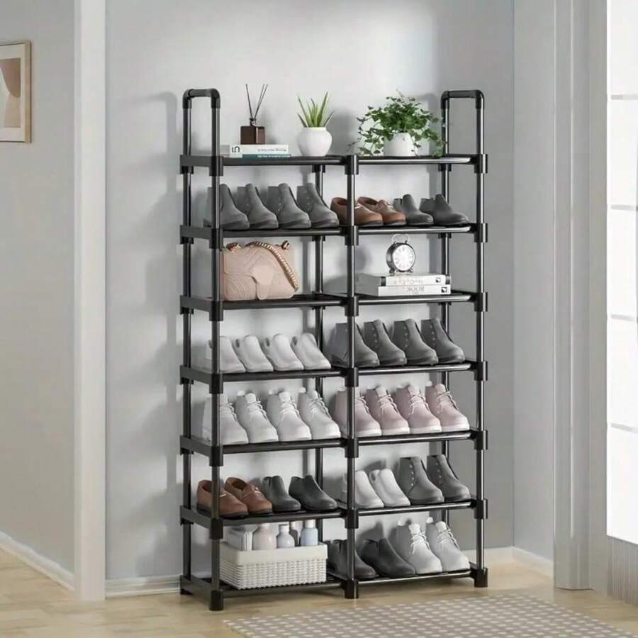 Shoe Rack, 1 Set Multi-Layer Metal Shoe Storage Rack, Room Accessories Shoe Organizer For Home, Summer Gift, Multifunctional Space-Saving Home Storage Tool