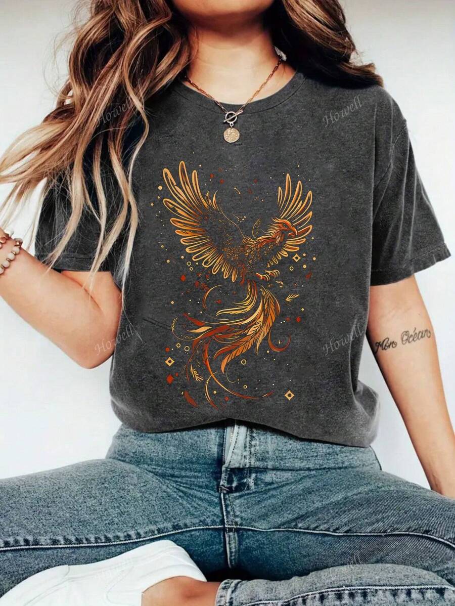 T-shirt casual à manches courtes col rond pour femmes