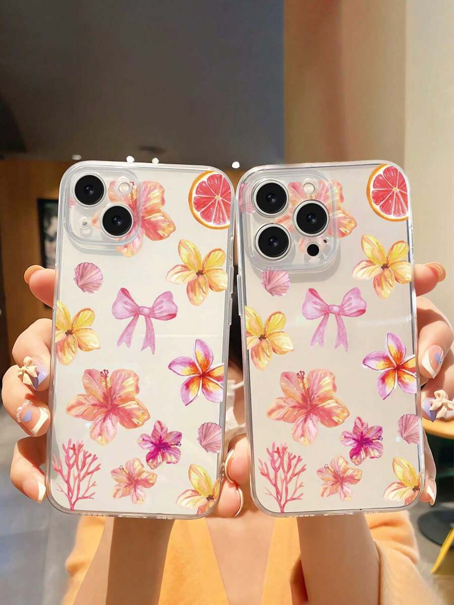 Funda transparente para teléfono con estampado de flores y estrellas de mar de verano, compatible con: Apple 16/11/12/13/14/15/15Pro/15Plus/15 ProMax/7Plus/8Plus/X/Xs Max/Xr/11Pro/12Pro/13Pro/14Pro/12 Mini/13 Mini/11 ProMax/12 ProMax/13 ProMax/14 ProMax/14 Plus/6/6S/6Plus/7/8/16 Pro/16 Plus/16 ProMax/SE y Galaxy A54/A14/A12/A13/A15/A32/A33/A24/A52S/S20/S21/S22/S23/S24/S23Plus/S24Ultra/Pixel 6/7/8/9a