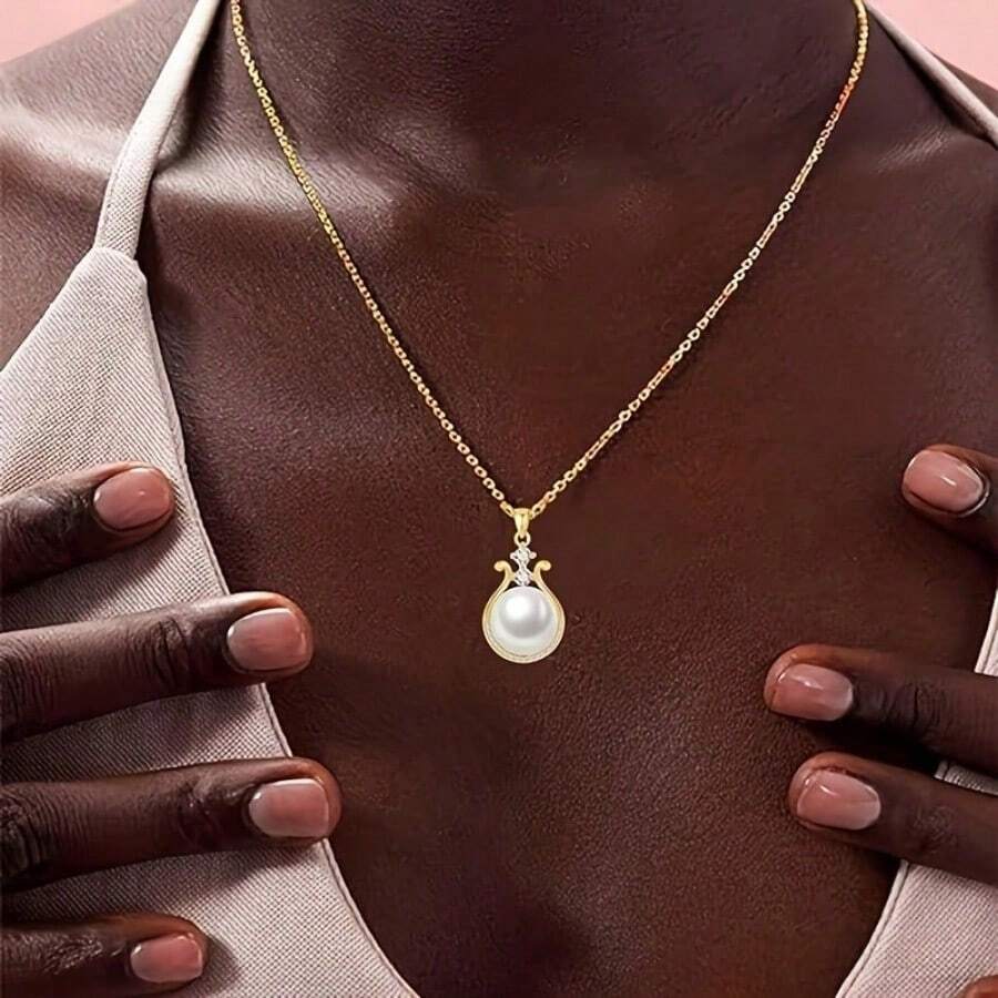 Pearl Necklace For Women, 18K Gold Plated Real Pearl Pendant, Genuine Premium AAA Top Grade Freshwater Pearl, 925 Sterling Silver Jewelry, Anniversary Birthday Wedding Gifts For Women (11mm)