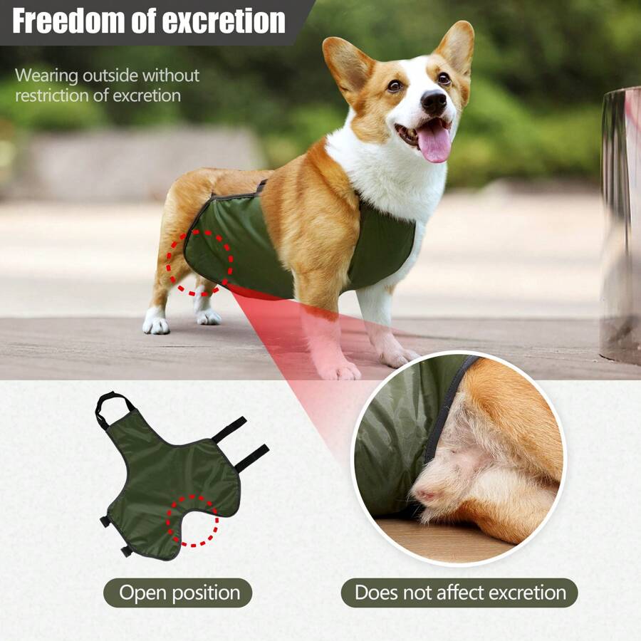 Waterproof Pet Clothes Dog Rain Jacket Belly Cover Corgi Raincoat Dog Bellyband Breathable Anti-Dirty Puppy Outfits Doggy Raincoat Dog Belly Protector