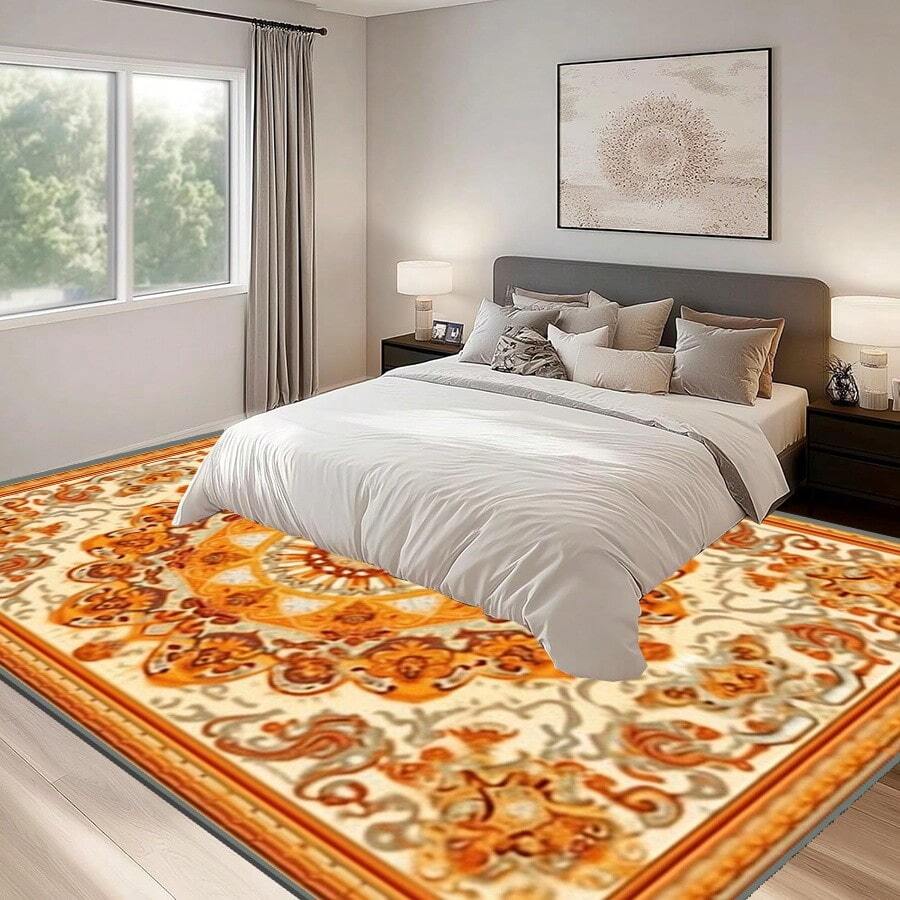 Crystal Velvet 700g/Sqm Dotted Bottom 5mm Thick Area Rug, Bohemian Style Solid Color Carpet, Soft Anti-Slip Washable Rug, Suitable For Indoor & Outdoor, Living Room, Bedroom, Kitchen, Office, Home Decor Back To School