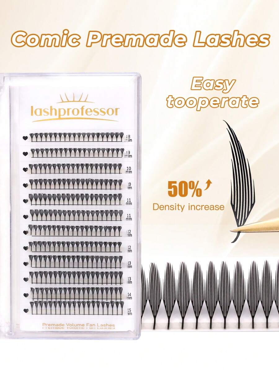 Lashprofessor 12 filas 1 nueva pieza Rizos D Cómic Pestañas postizas en espiral prediseñadas Extensiones de pestañas de anime naturales prediseñadas Pestañas postizas wispy en racimos individuales sin cepillado Capa impermeable Pestañas de belleza