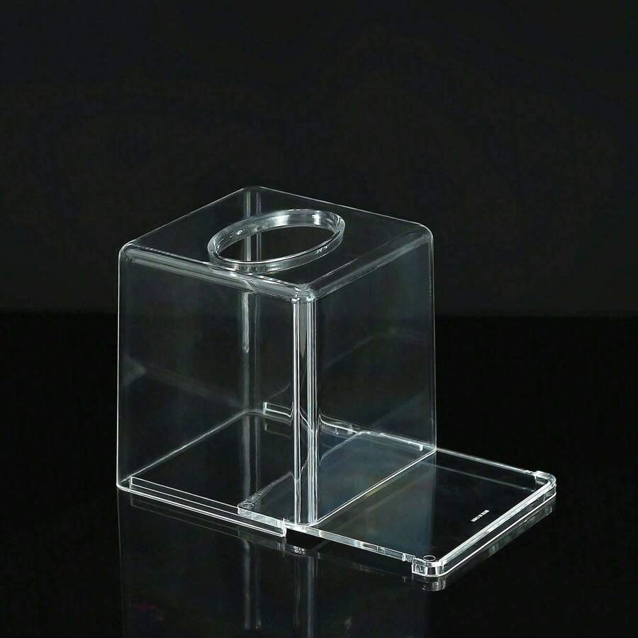 1pc Large Capacity Transparent Square Tissue Box, Tissue Box Holder, Napkin Holder, Festival Family Gathering, Kitchen Dining Table Decor For Home Kitchen Bedroom Living Room Dining Room, Home Decoration Accessories, Decorative Box, Women Wedding Gift, Summer Travel Holiday Festival Must-Have