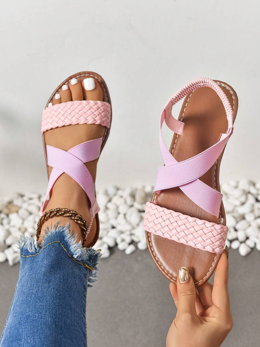 New Spring/Summer Fashion Women Slip-On Slide Slippers, Roman Style Slip-On Sandals In Black, Beige, Brown Colors, Casual Flat Slides, Solid Color Thick Braided Comfortable Beach Sandals, Blogger Recommended Thick Sole Sandals, Summer Beach Shoes, Elegant Buckle Low Heel Round Toe Slides, Odor-Resistant Non-Slip Simple Outdoor Slippers, Versatile Flat Slip-On Women Sandals