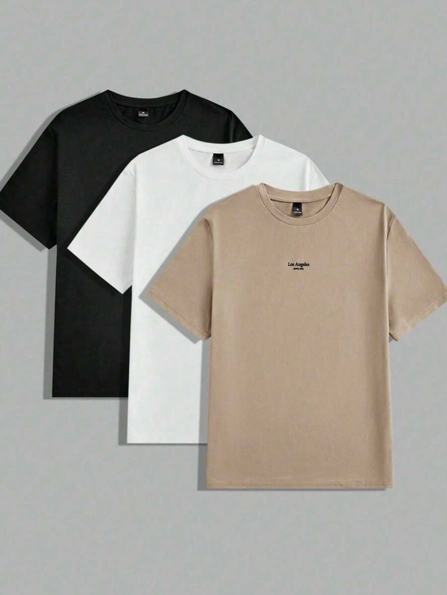 Kit 3 camisetas Masculina Los Angeles Camisa 100% Algodão Premium 30.1 Blusa Unissex Confortável Lançamento