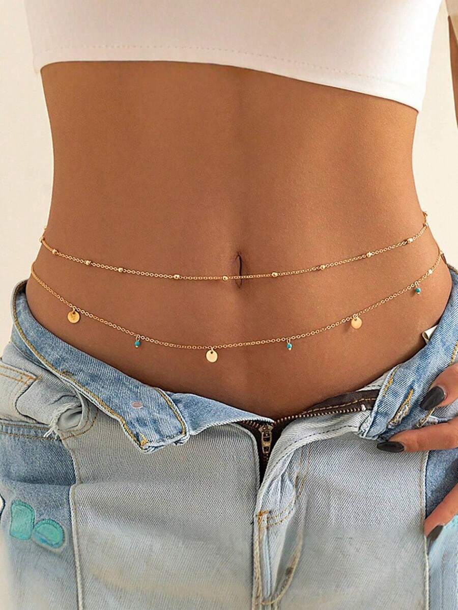 Bijoux mode européenne et américaine, chaîne de taille transparente cristal sexy minimaliste, chaîne de corps de bikini charmante avec strass (chaîne faite main coupée sur mesure, quantité de perles non fixe)