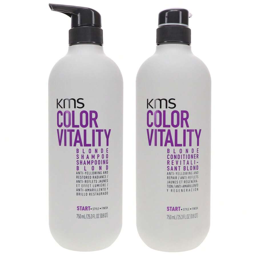 KMS Color Vitality Blonde Shampoo 25.3 Oz & Color Vitality Blonde Conditioner 25.3 Oz Combo Pack