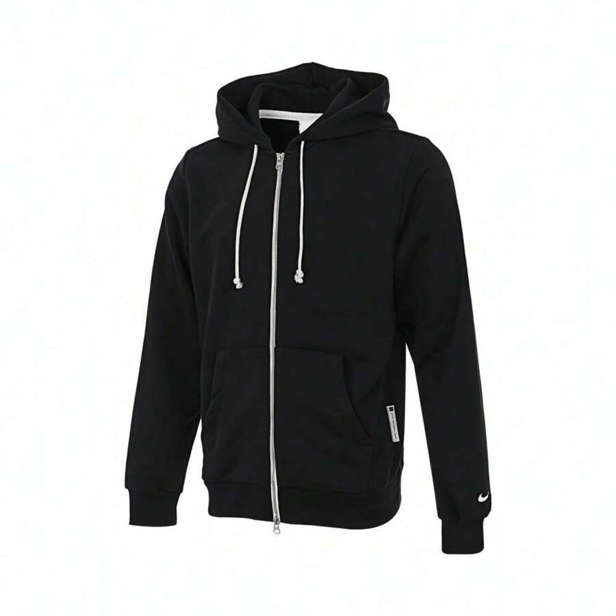 Nike 2024 Men's Front Zip-Up Pocket Jacket With Hoodie, Long Sleeve Knit Cardigan