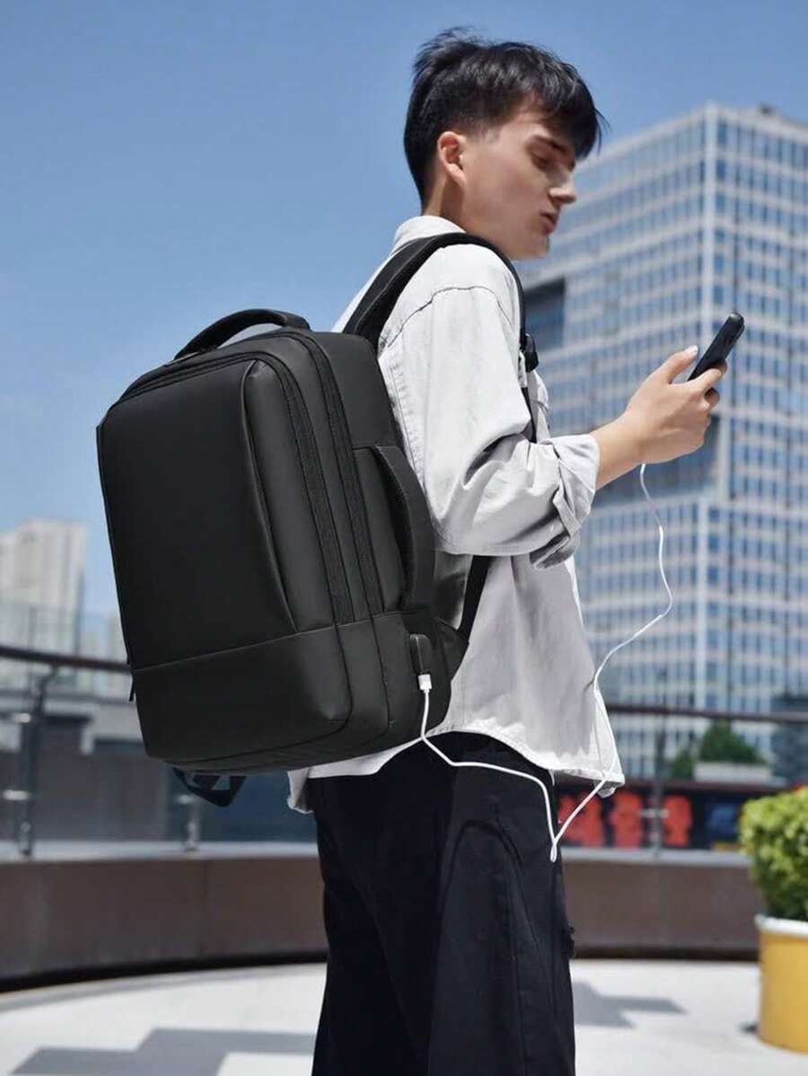 Sac à dos pour ordinateur portable professionnel de 15,6 pouces, sac à dos pour ordinateur portable en PU, sac à dos pour ordinateur portable de voyage, sac à dos de cabine, sac à dos pour ordinateur portable extensible pour hommes, sac à dos pour le collège