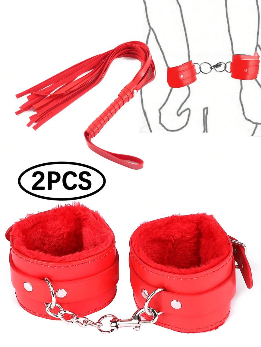 BDSM Bondage Restraints Sex Toys, Sex Whip, Adjustable Soft Leather Handcuffs Ankle Cuffs Adult Toy, Furniture Restraint Kit For Men Women Couples SM Game, SM Product