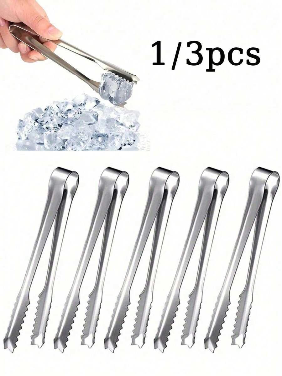 1pc/3pcs Stainless Steel Ice Tongs Non-Slip Food Clamp Durable & Rust-Resistant Kitchen Essential - Perfect For Buffets, Weddings, BBQs & More - Versatile Ice, Candy & Ice Cream Serving Tool Set, For Outdoor, Camping, Gift For Father