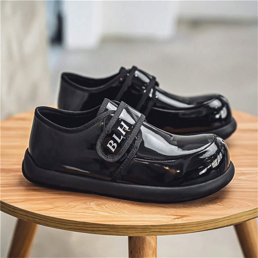 Popular Affordable Men's Wide Width Leather Shoes, Waterproof, Suitable For Weddings, Derby Shoes, Elegant Casual Loafers, Anti-Slip Rubber Monk Shoes