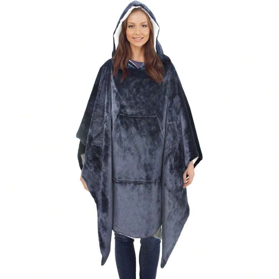 Wearable Hooded Blanket For Adults EMF Shielding Blanket, Lightweight, Cozy And Functional Radiation Blocking Throw Blanket For Adult