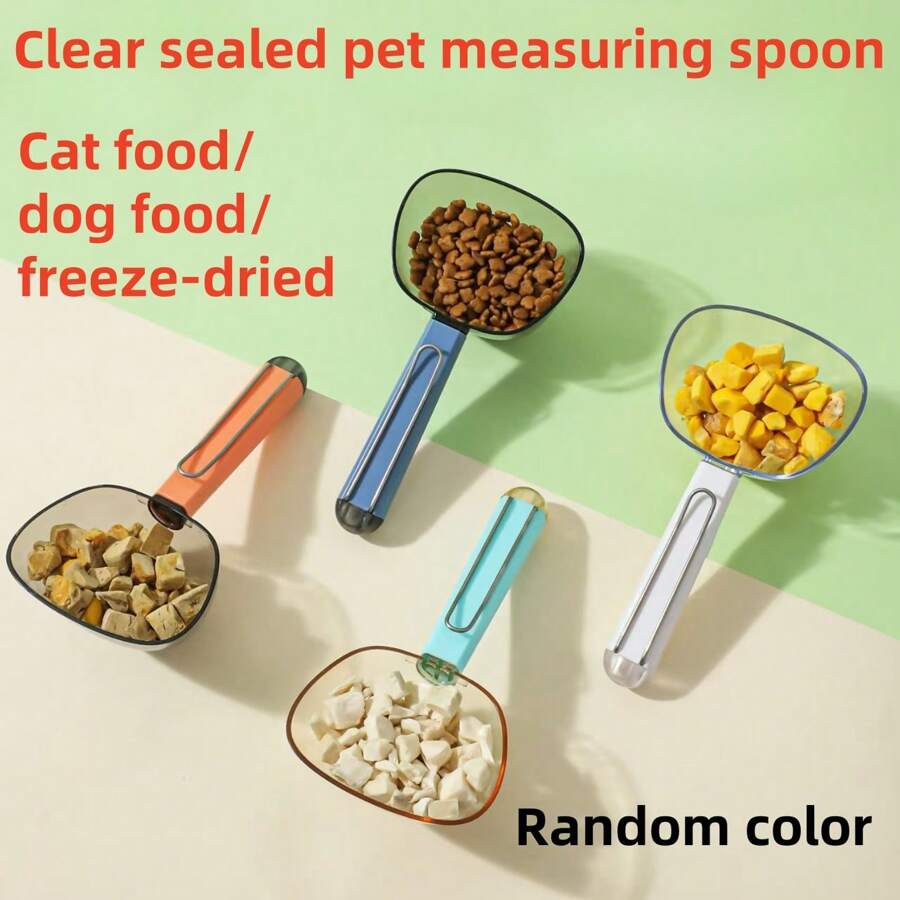 Cat/Dog Lover Gift And Dog/Cat Mom Love Pet Multifunctional Spoon Cat Lover And Cat Mom Love Food Dog Lover And Dog Mom Love Food Long Handle Can Be Sealed With Graduated Cat Lover And Cat Mom Loves And Dog Lover And Dog Mom Loves Available