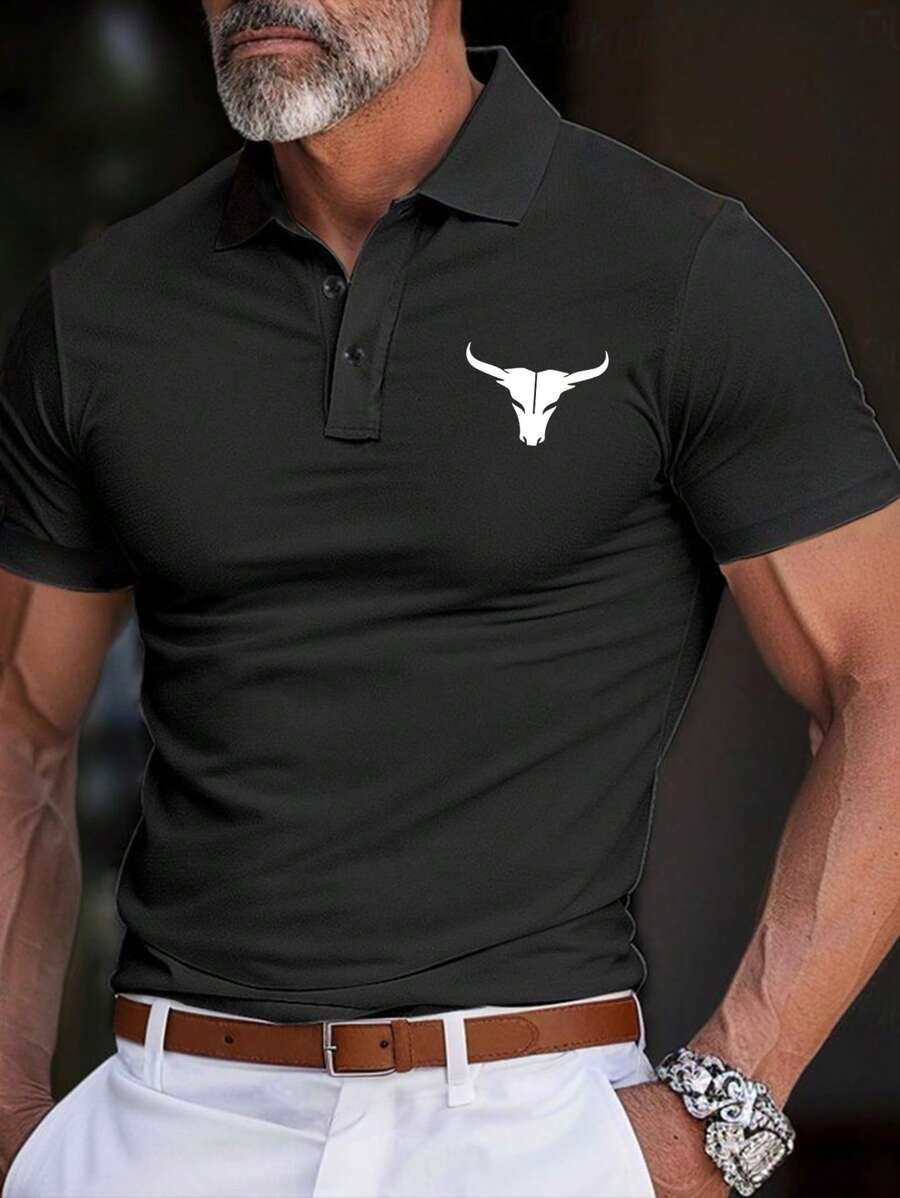 Men's Casual Solid Color Polo Shirt, Minimalist Fashion For Everyday Wear