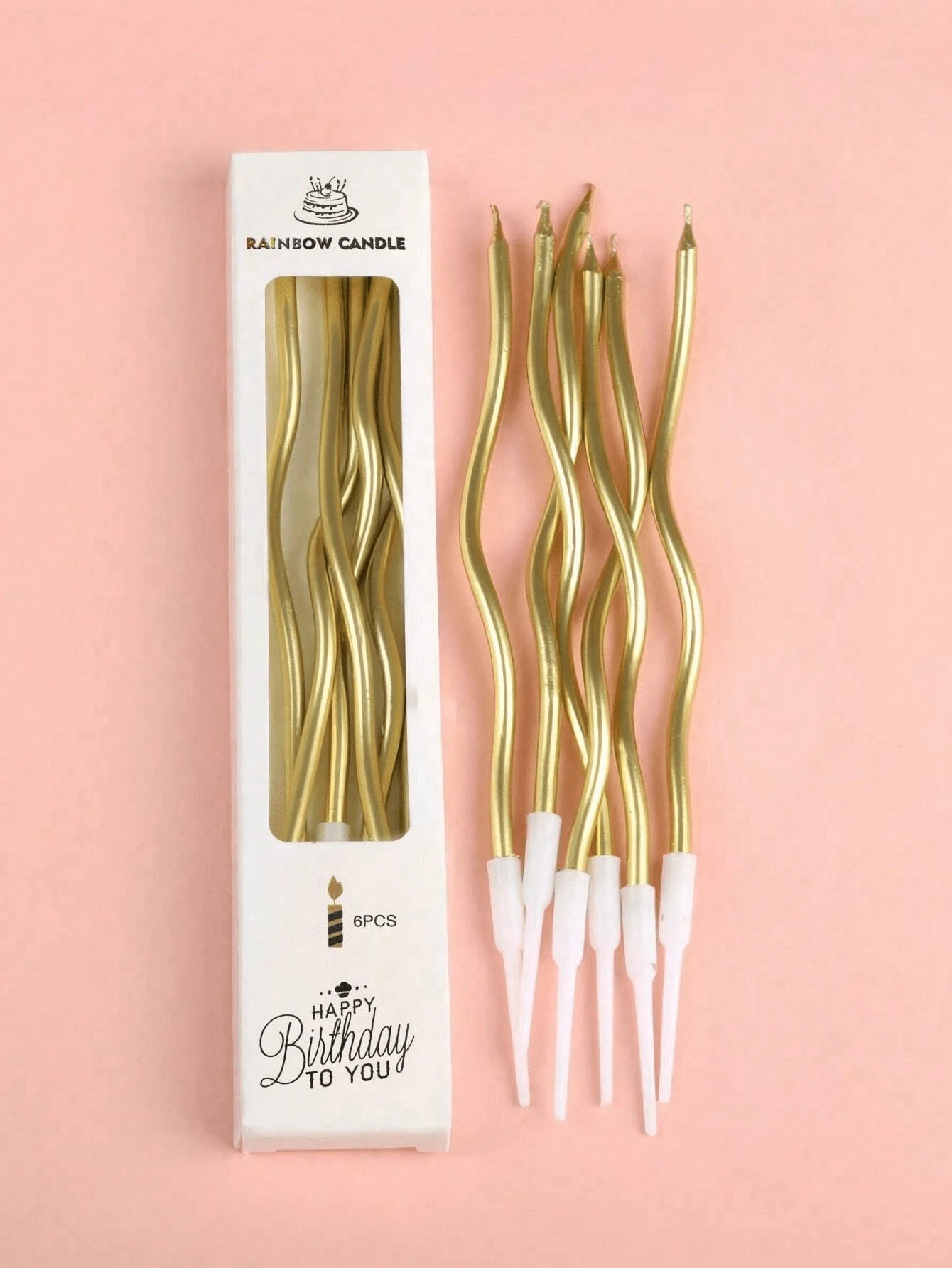 6/12/18pcs Metal Spiral Cake Candles, Long Curled Candles With Holders, Suitable For Birthday, Wedding, Party (Gold/Silver)