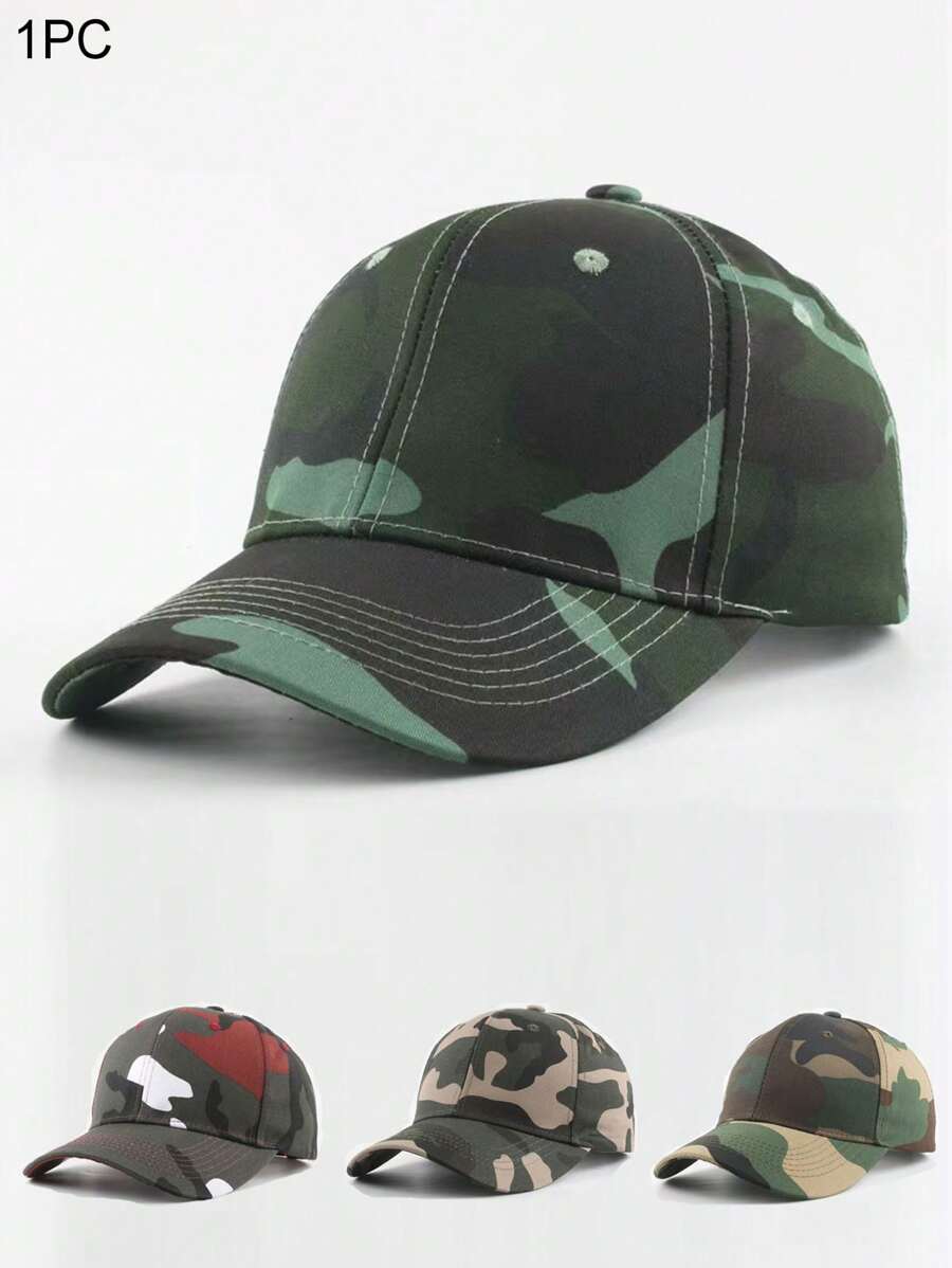 1pc Unisex Multicolor Camouflage Casual Fashion Sun Visor Cap, Suitable For Daily Outdoor/Street Wear